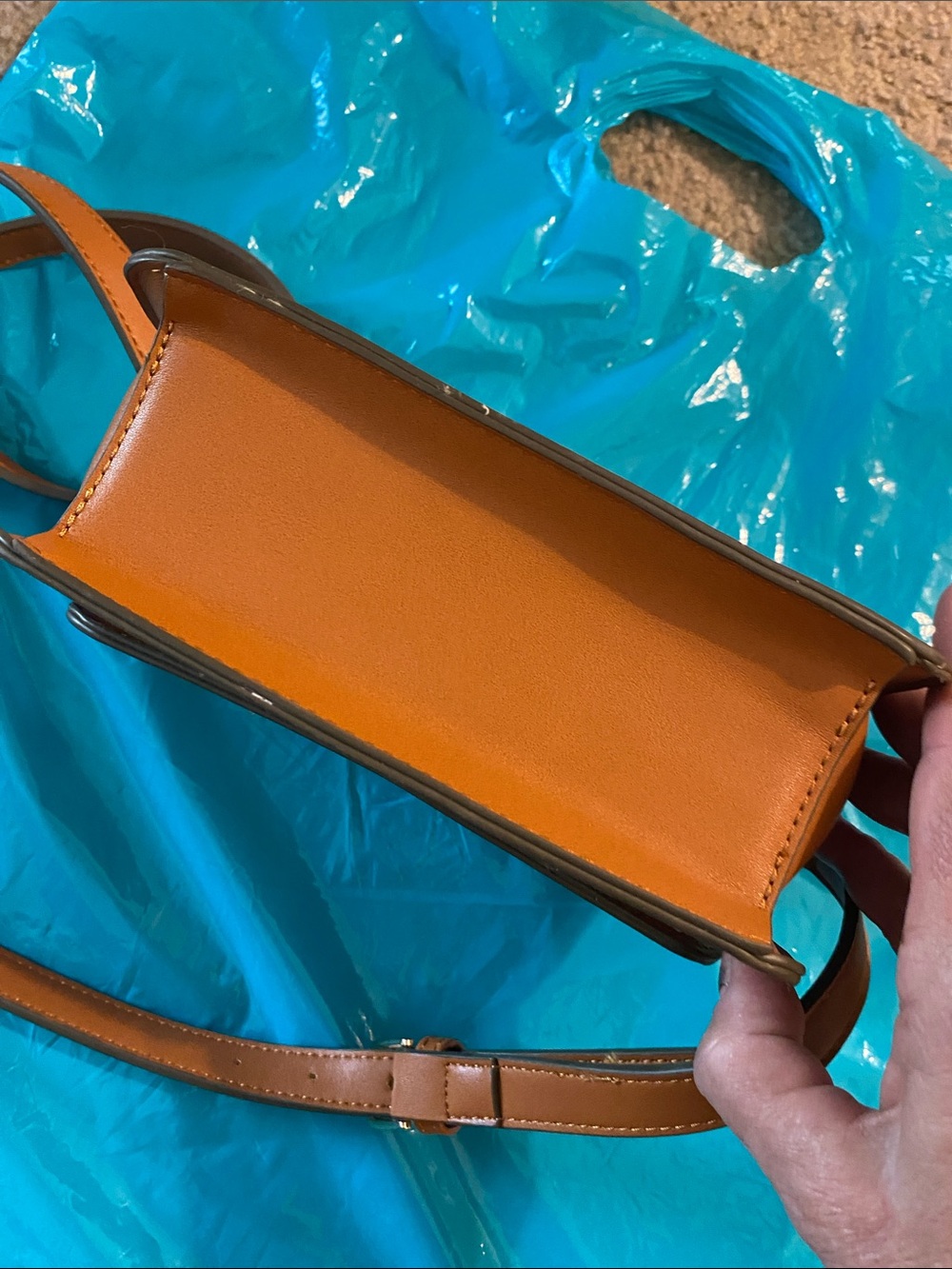 Nordstrom Brown Leather-Trim Woven Crossbody Bag - Picture 5 of 8